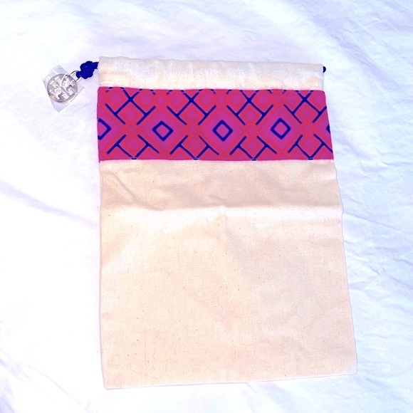 NWOT TORY BURCH Mini Canvas Drawstring Dust Bag - Picture 4 of 7
